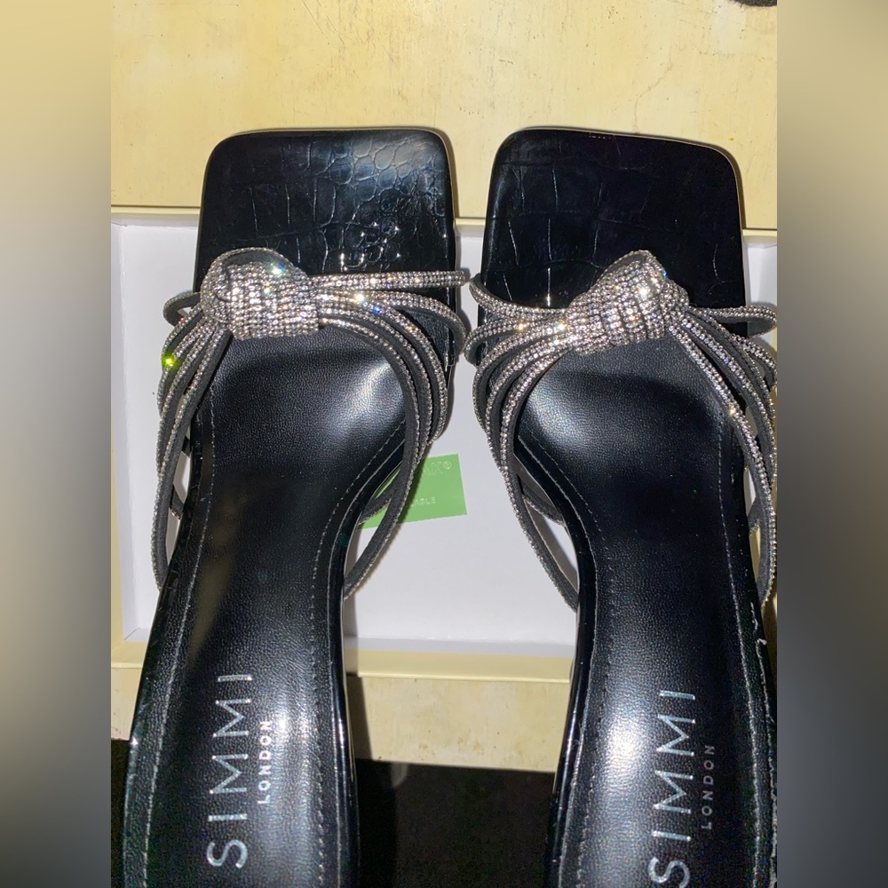 Simmi london embellished diamante mid heel mules